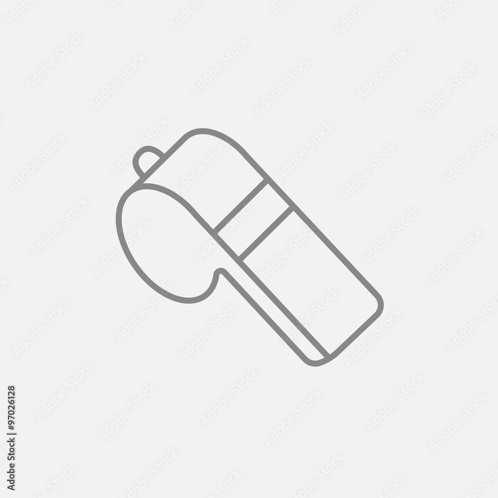 Whistle line icon.