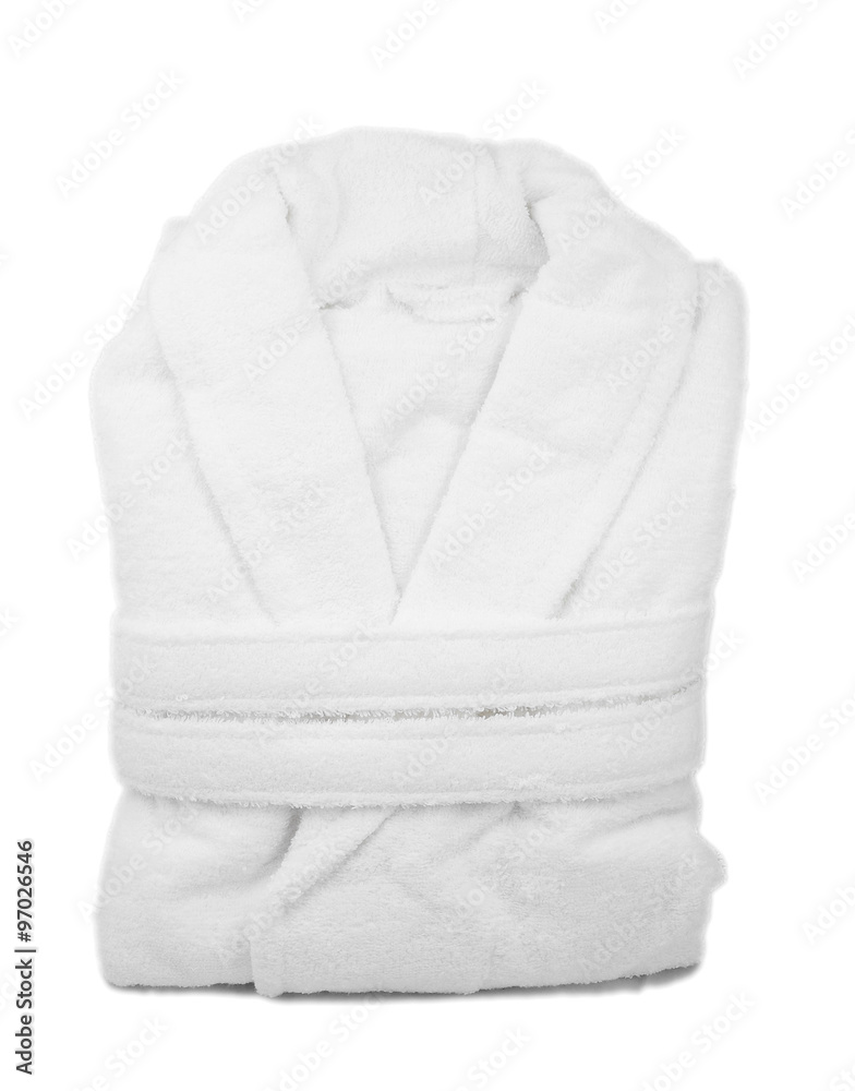 White bathrobe isolate - obrazy, fototapety, plakaty 