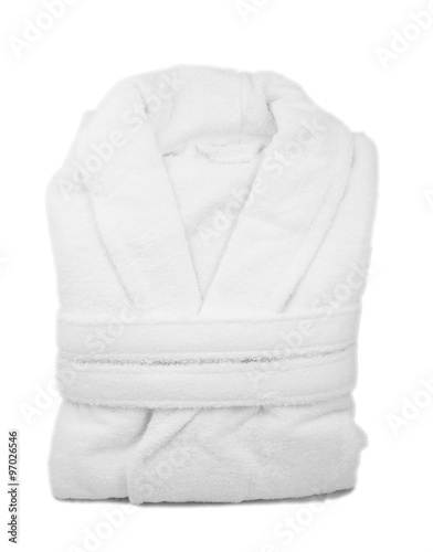 White bathrobe isolate photo