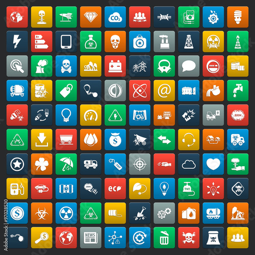 ecology 100 icons set for web