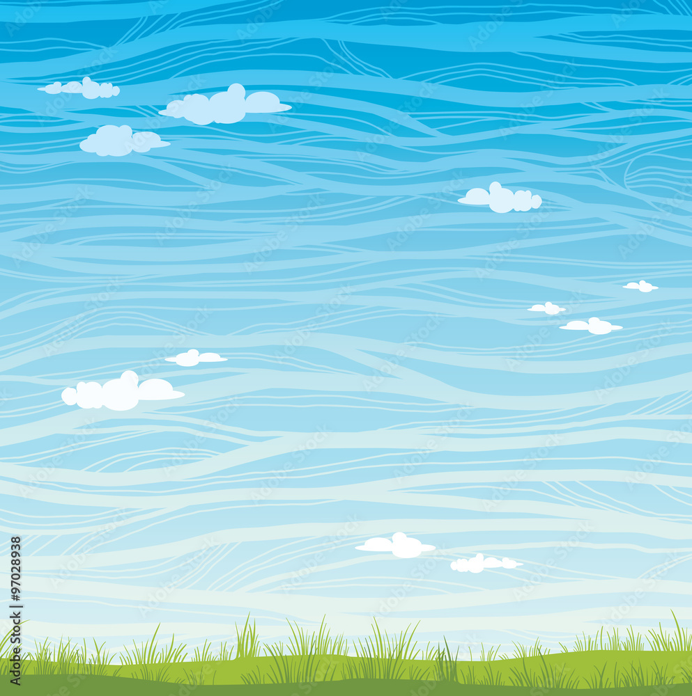 Obraz premium Summer landscape - sky and grass.