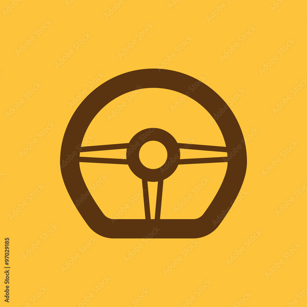 The steering wheel icon. Auto symbol. Flat The steering wheel icon. Auto symbol. Flat