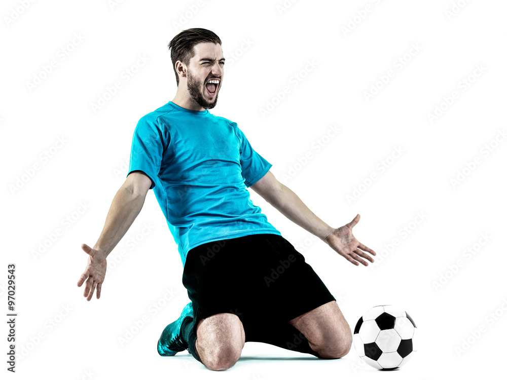 Naklejka premium Soccer player Man Isolated