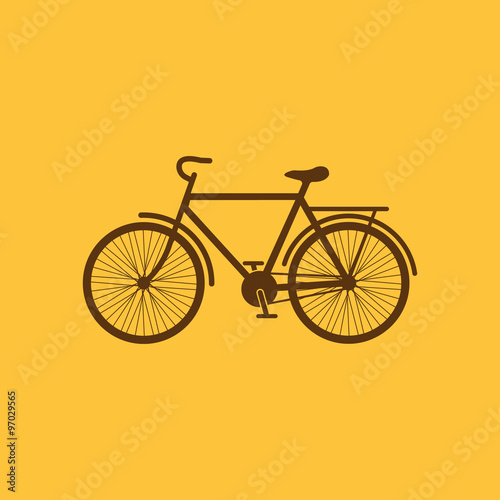 The bike icon. Bicycle symbol. Flat