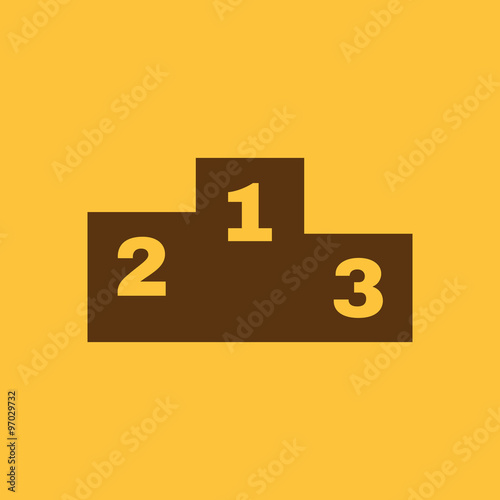 The pedestal icon. Podium symbol. Flat