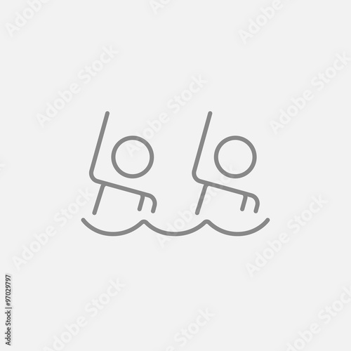 Synchronized swimming line icon.