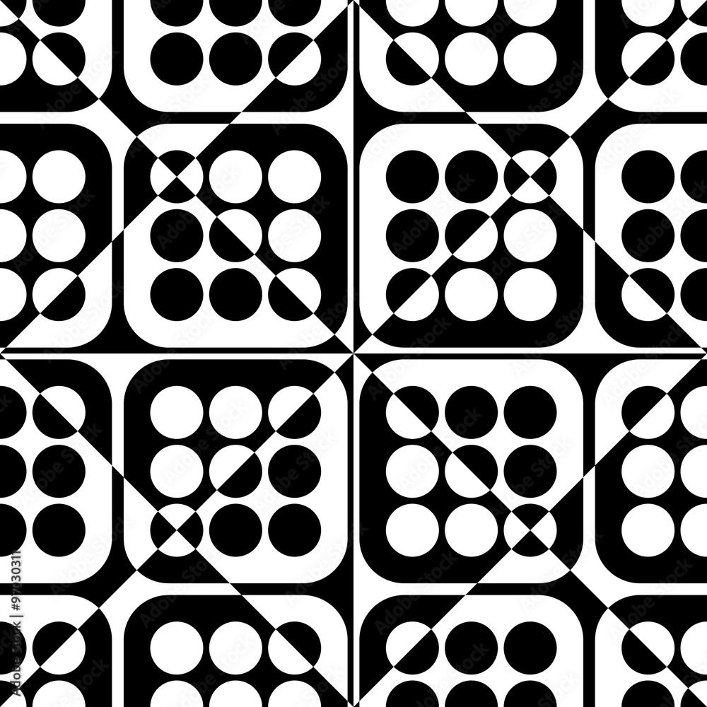 Fototapeta premium Seamless Square and Circle Pattern