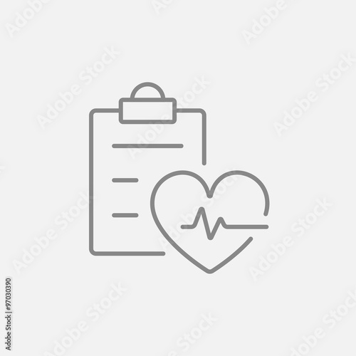 Heartbeat record line icon.