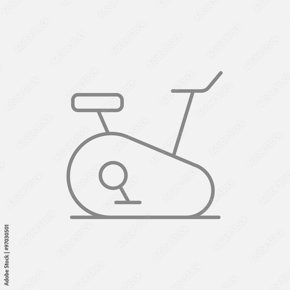 Exercise bike line icon. Exercise bike line icon.