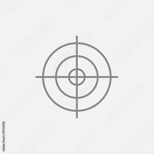 Shooting target line icon.