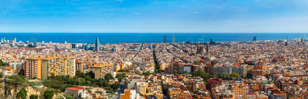 Naklejka premium Panoramic view of Barcelona