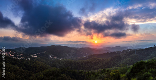 Beautiful sunset in Barcelona