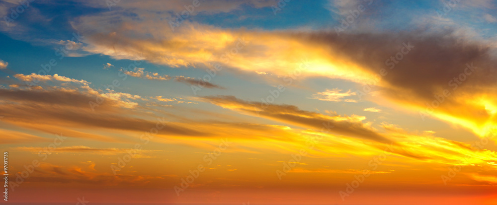 Sunset panorama - obrazy, fototapety, plakaty 