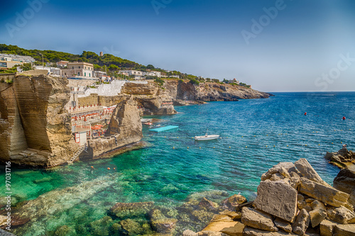 Rocks and architecture on the Salento coast photo