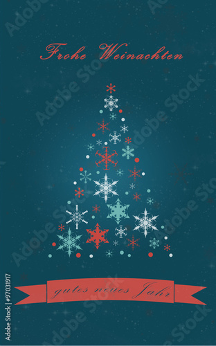 Minimalistischhe Weihnachtskarte mit "Frohe Weihnachten" Schriftzug