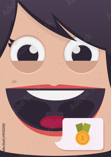 Woman face vector illustration