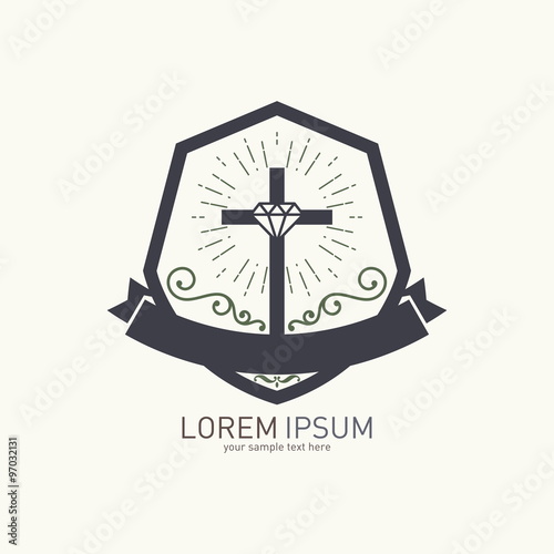 Church logo. Cross and diamond