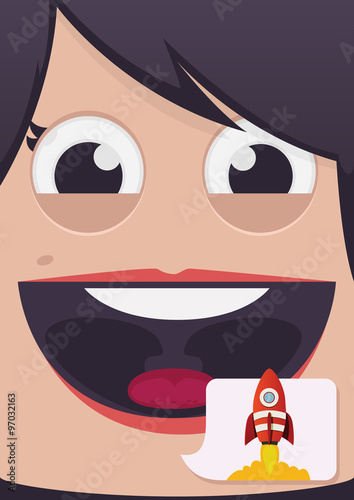 Woman face vector illustration