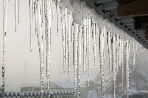 icicles on the eaves