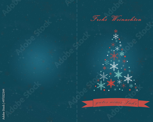 Minimalistischhe Weihnachtskarte mit "Frohe Weihnachten" Schriftzug