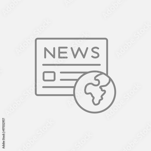 International newspaper line icon.