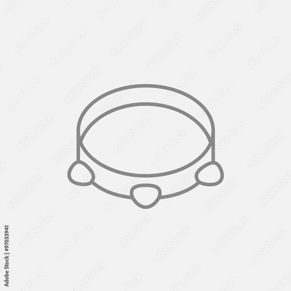 Tambourine line icon.