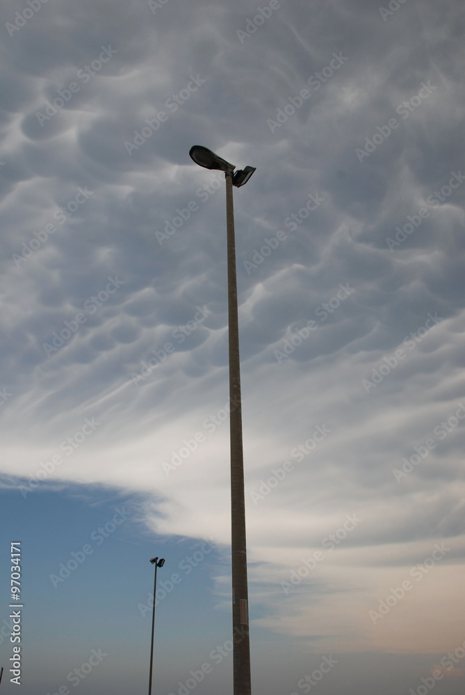 Street Lamps and Mammatus Clouds
