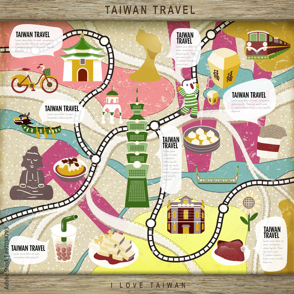 Taiwan travel concept board game