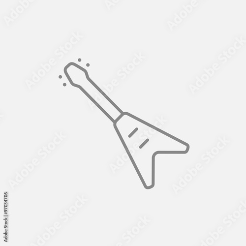 Electric guitar line icon.