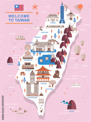lovely Taiwan travel map