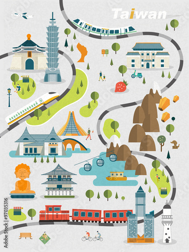 lovely Taiwan travel map