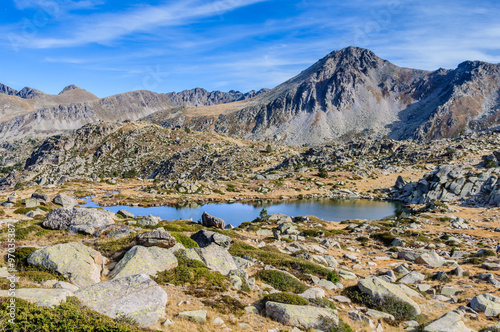 Solana lakes in the Lake Pessons, Andorra