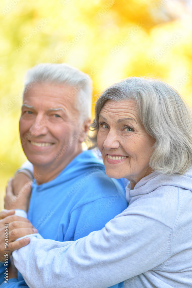 Senior couple in autumn park Senior couple in autumn park