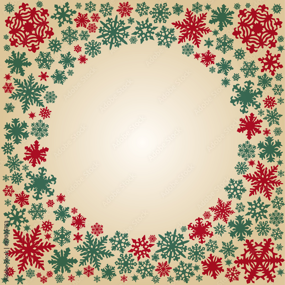 Fototapeta premium Christmas snowflakes vector card