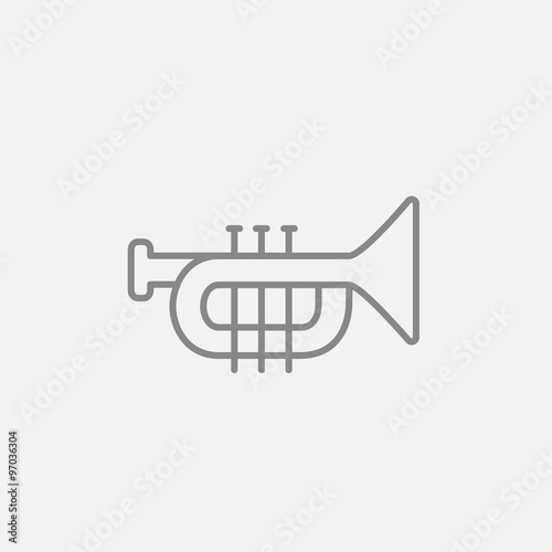 Trumpet line icon.