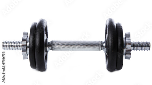 Dumbbell on white background