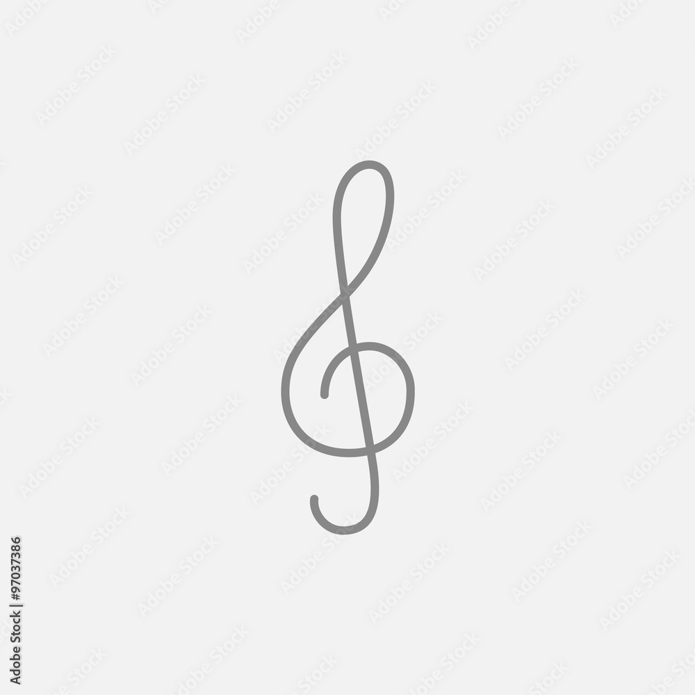 G-clef line icon. G-clef line icon.
