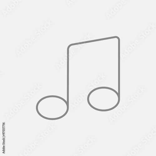 Music note line icon.