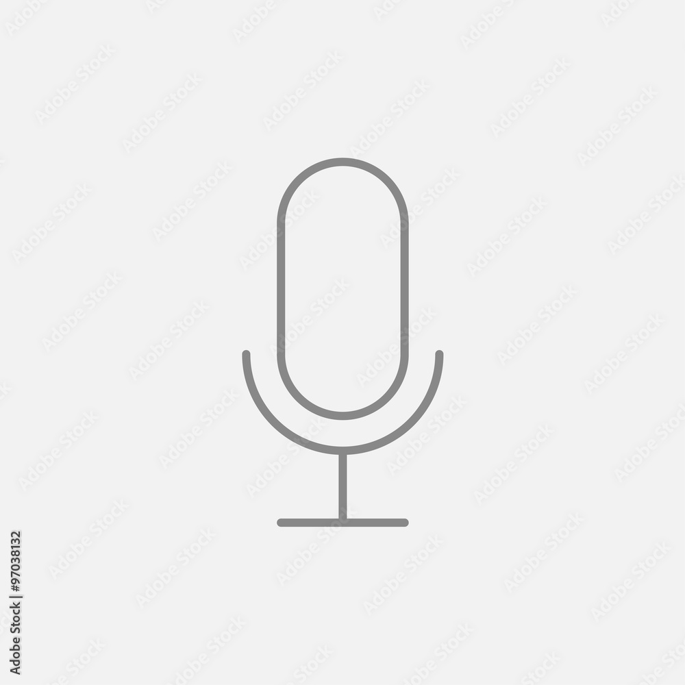 Retro microphone line icon. Retro microphone line icon.