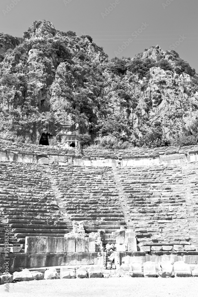  archeology theater  in  myra turkey europe old roman necropolis