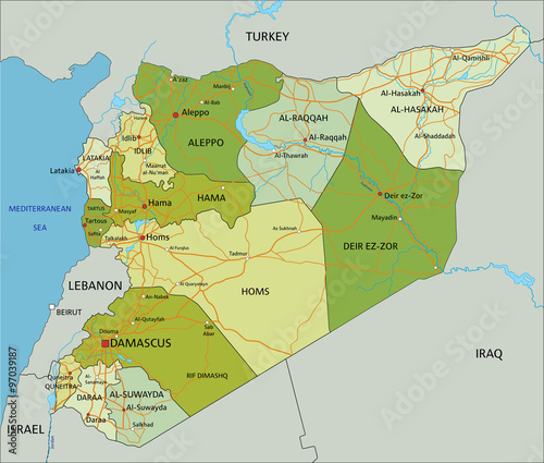 Detailed Syria map
