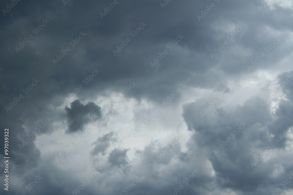 Obraz premium Thunderclouds over horizon, cloudscape, storm.