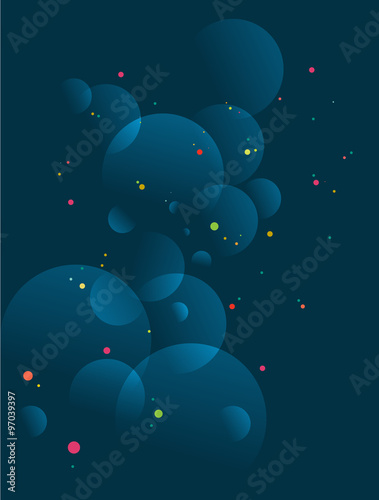 Blue universe, space background.