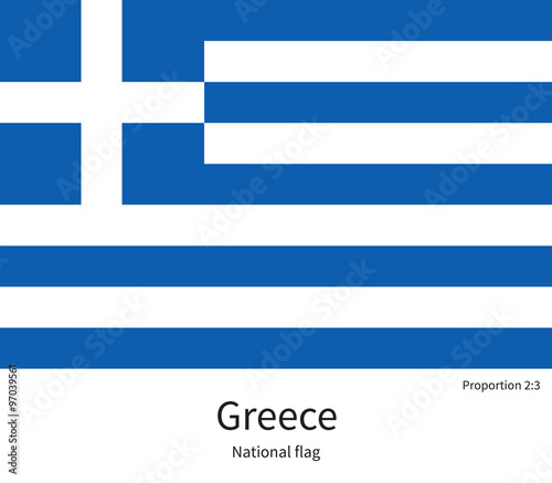 National flag of Greece with correct proportions, element, colors
