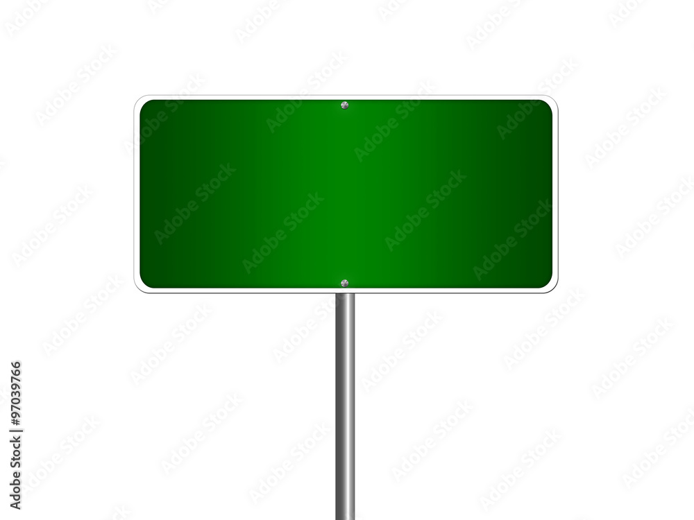 High resolution blank road sign empty highway street green signage isolated on white. High resolution blank road sign empty highway street green signage isolated on white.