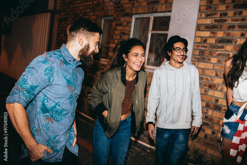 Multi-ethnic group of friends having fun at the party