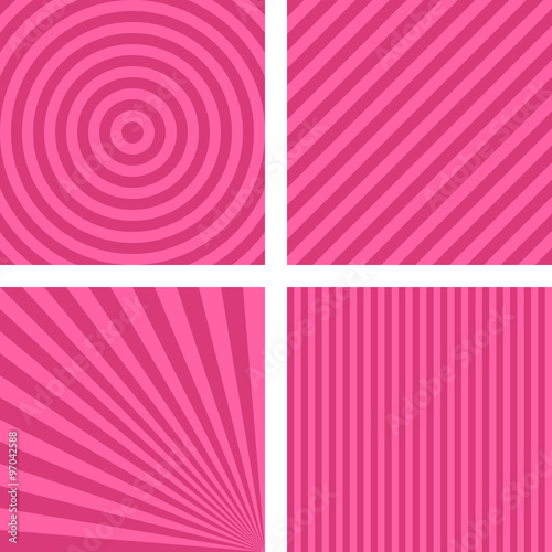 Simple pink striped pattern background set
