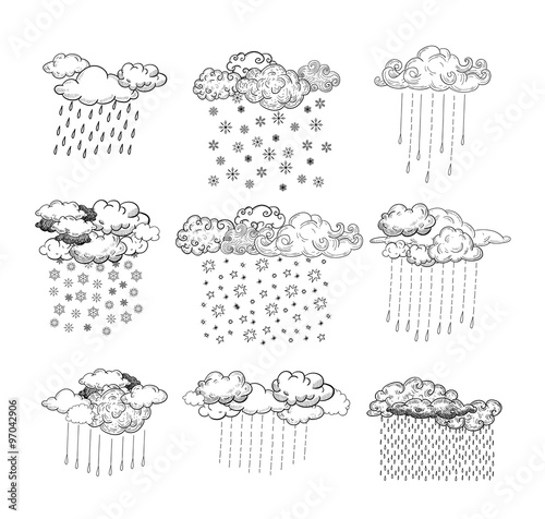 weather elements, vector illustration.