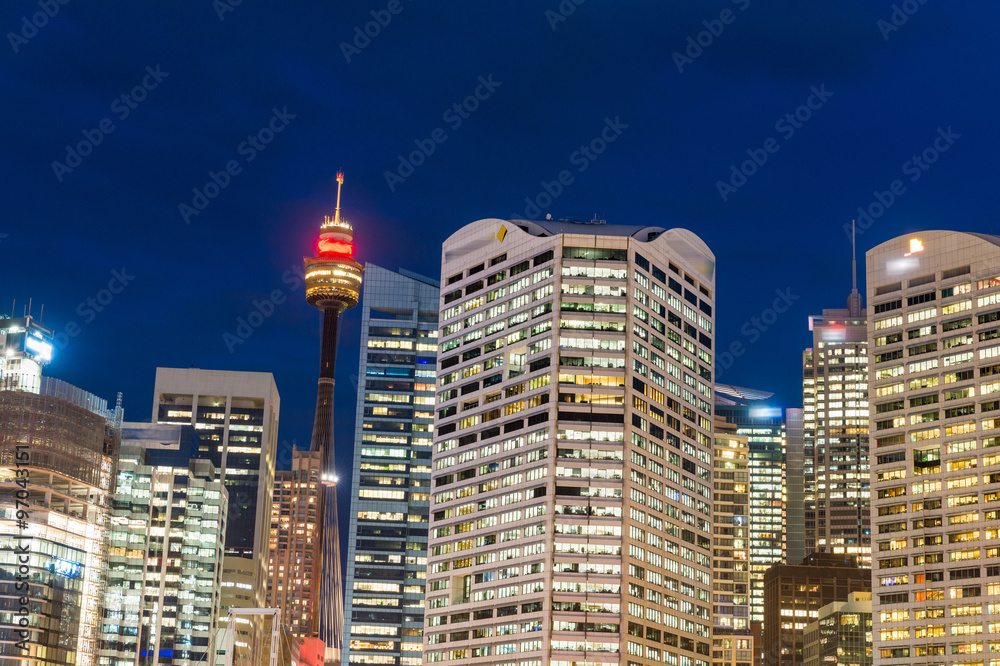 Naklejka premium Wonderful night skyline of Sydney, Australia