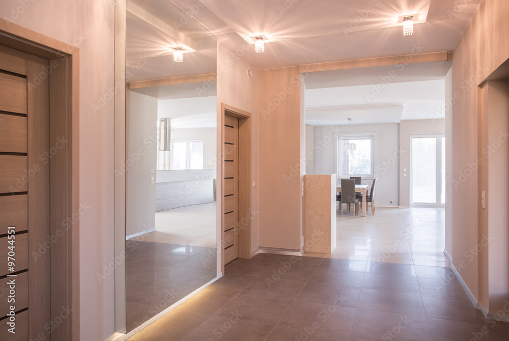 Beige illuminated anteroom